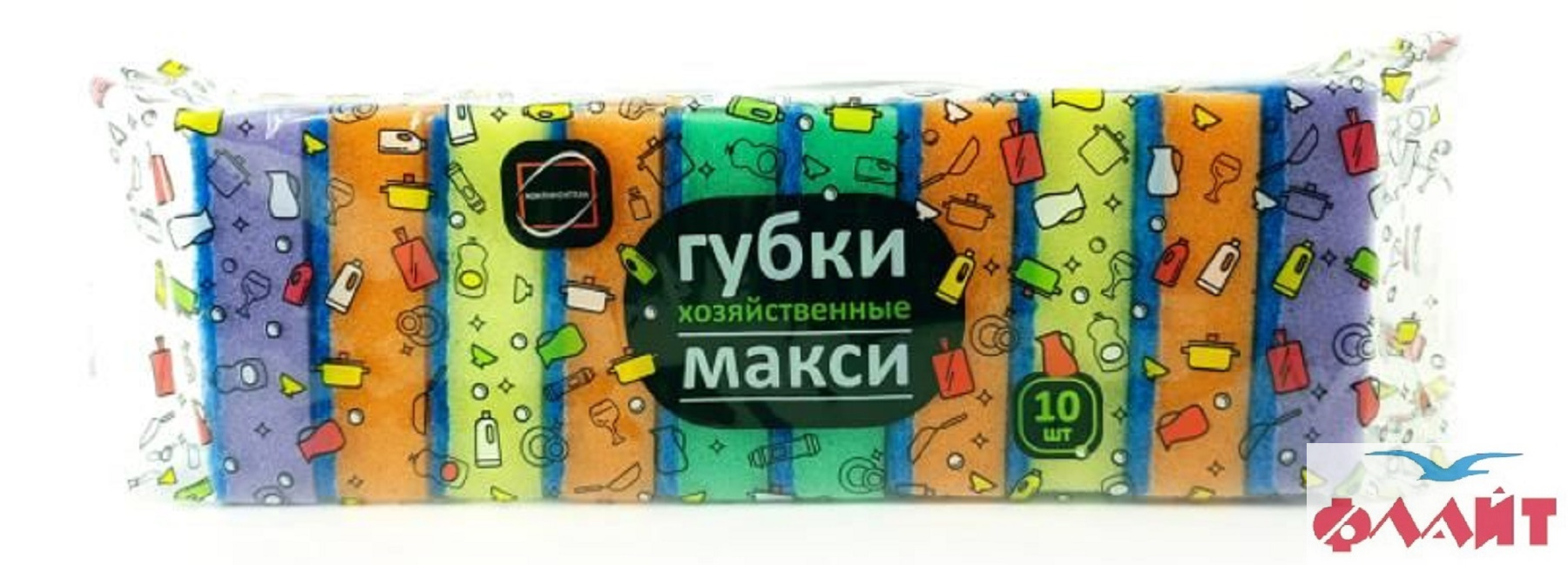 Губки д/посуды MAXI 100*60*30 10шт/упак. 26упак/кор